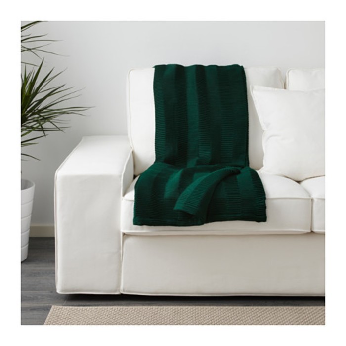 Плед ВЭГМОЛЛА, размер 120х160 см, цвет зелёный