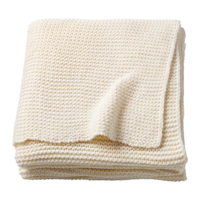 Плед ИГАБРИТТА, ращмер 130х170 см, цвет белый с оттенком