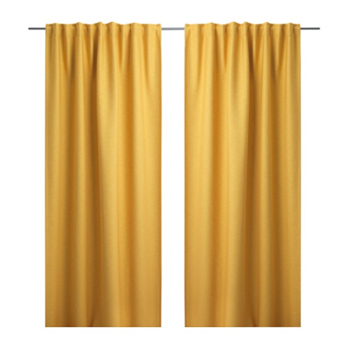 Гардины ВИЛБОРГ, размер 145х300 см-2 шт., цвет жёлтый