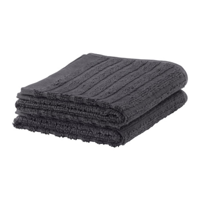 Полотенце махровое ВОГШЁН, размер 30х50 см-2 шт., цвет тёмно-серый