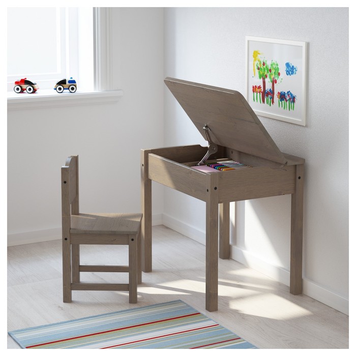 Детский стул СУНДВИК, серо-коричневый