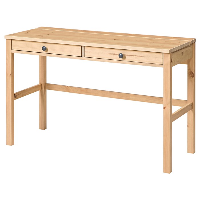 Стол с 2 ящиками ХЕМНЭС, светло-коричневый