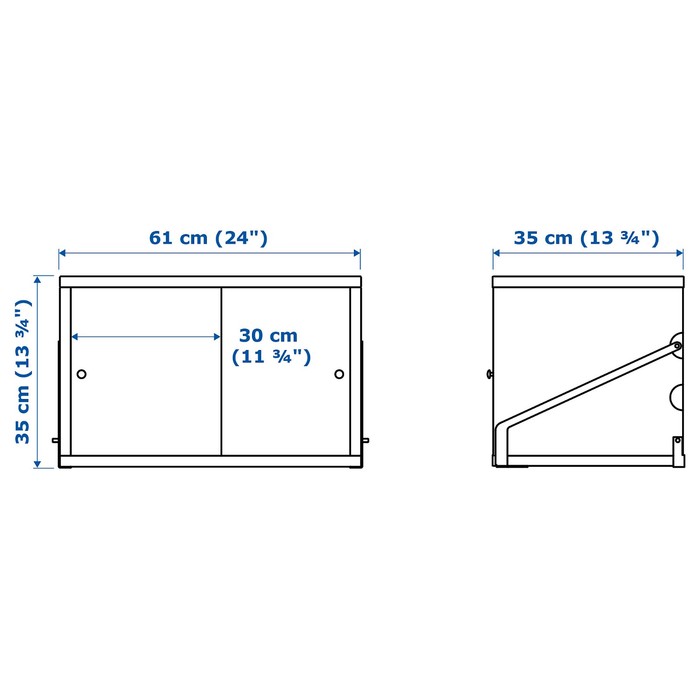Шкаф с 2 дверьми СВАЛЬНЭС, бамбук, белый