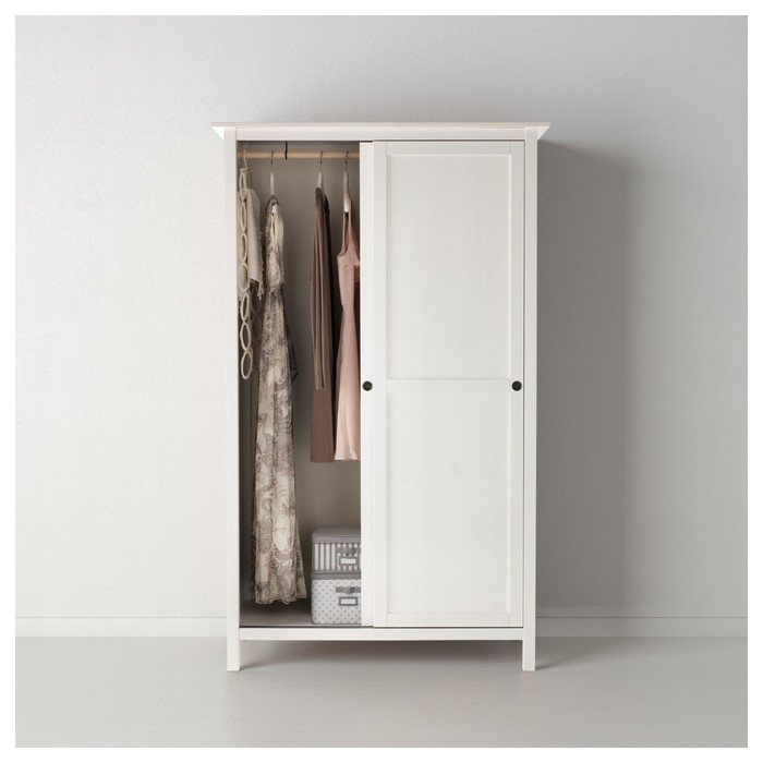 Гардероб с 2 раздвижными дверцами ХЕМНЭС, белая морилка