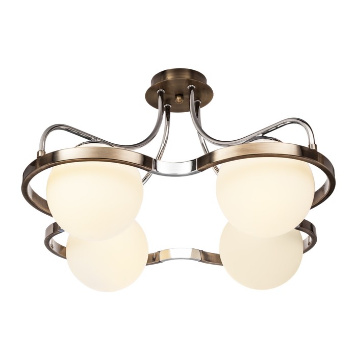 Люстра потолочная "Globe" 4x60Вт Е14 бронза, хром 58x58x34,2см