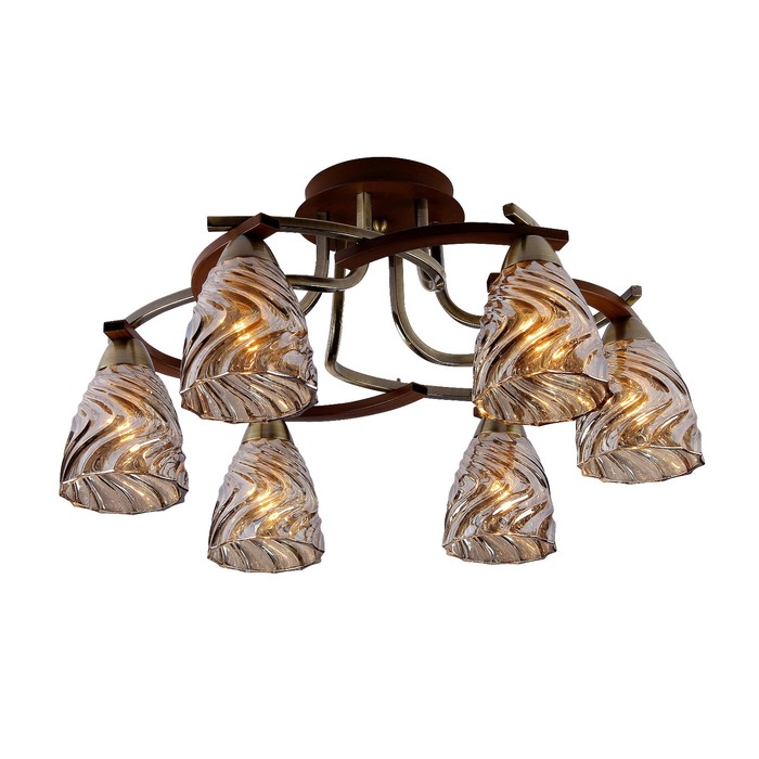 Люстра потолочная "Blanka" 6x60Вт E14 античная бронза 54x54x37см