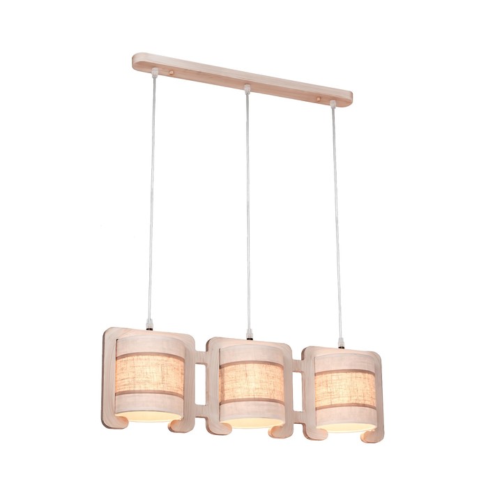 Люстра подвес "Calvados" 3x60Вт E27 беленый дуб 66x15x76см