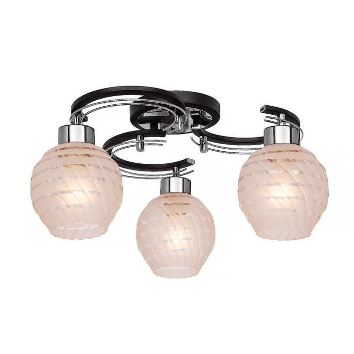 Люстра потолочная "Viola" 3x60Вт Е14 венге, хром 45x45x21см