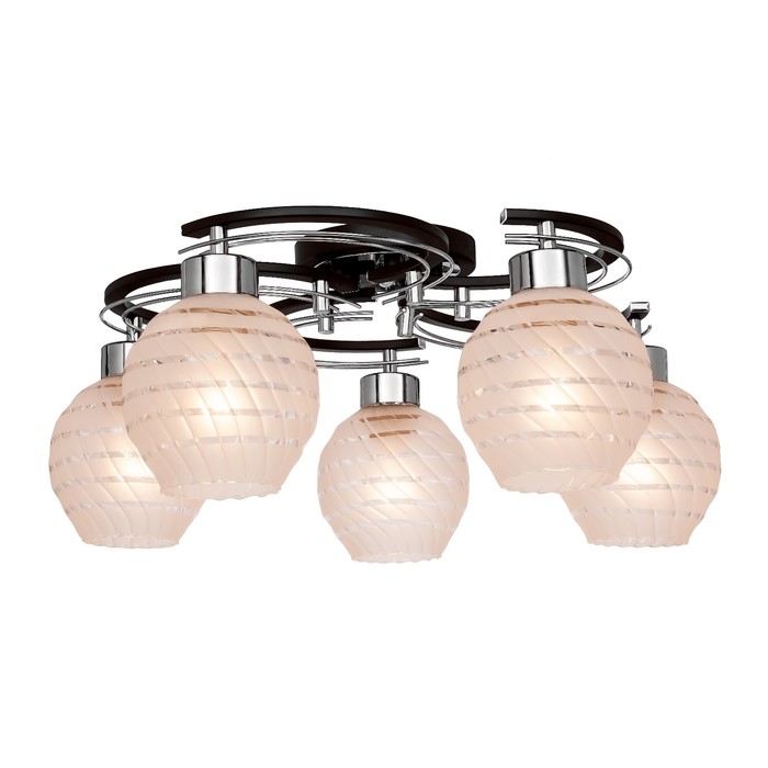 Люстра потолочная "Viola" 5x60Вт Е14 венге, хром 55x55x21см