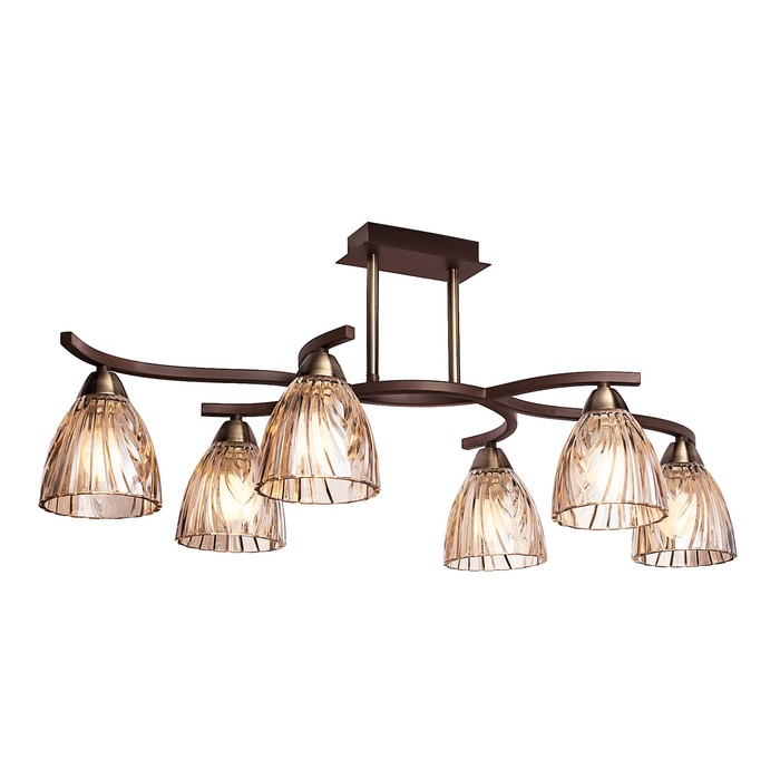 Люстра потолочная "Comfort" 6x60Вт Е14 античная бронза 76,7x35x19см