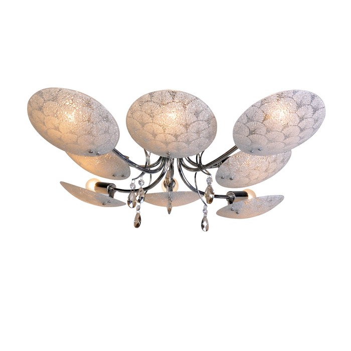 Люстра потолочная "Ease" 8x60Вт Е14 хром 76x76x23см