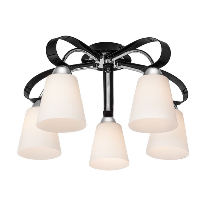 Люстра потолочная "Agave" 5x60Вт E27 чёрный, хром 52x52x27см