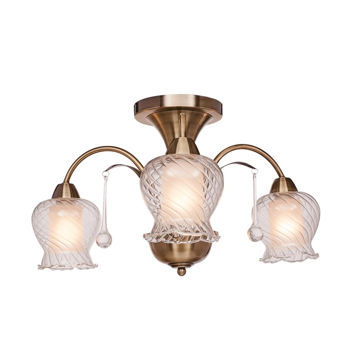 Люстра потолочная "Loretto" 3x60Вт E27 бронза 52x52x26см