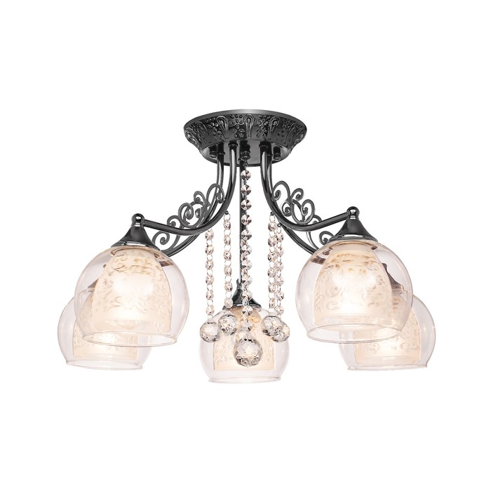 Люстра потолочная "Moonlight" 5x60Вт Е14 черный жемчуг 50x50x28см