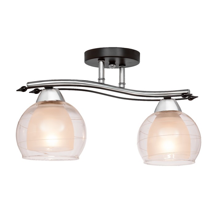 Люстра потолочная "Delta" 2x60Вт E27 венге, хром 42x16x28см