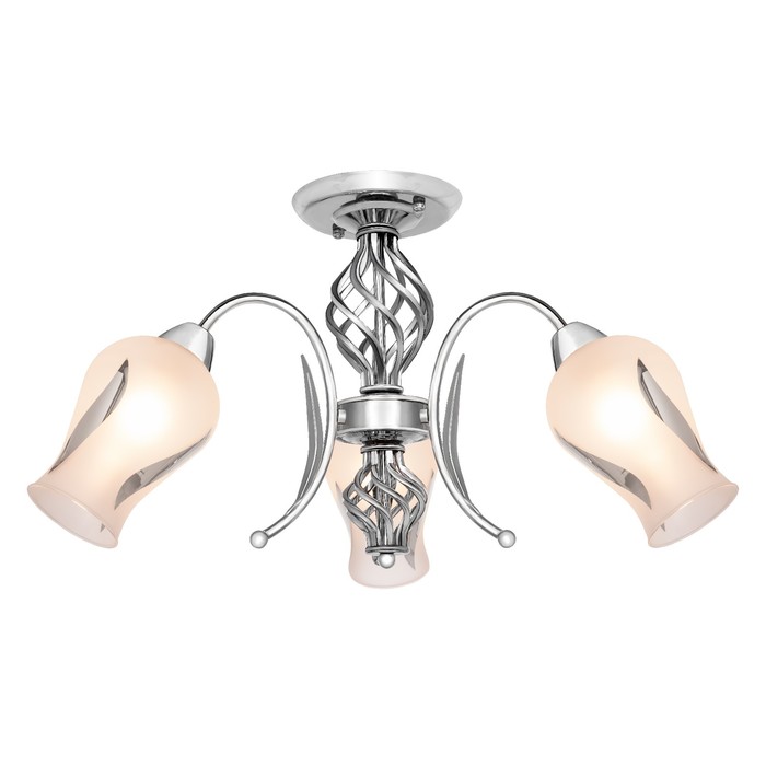 Люстра потолочная "Lorian" 3x60Вт Е14 хром 65x65x30см