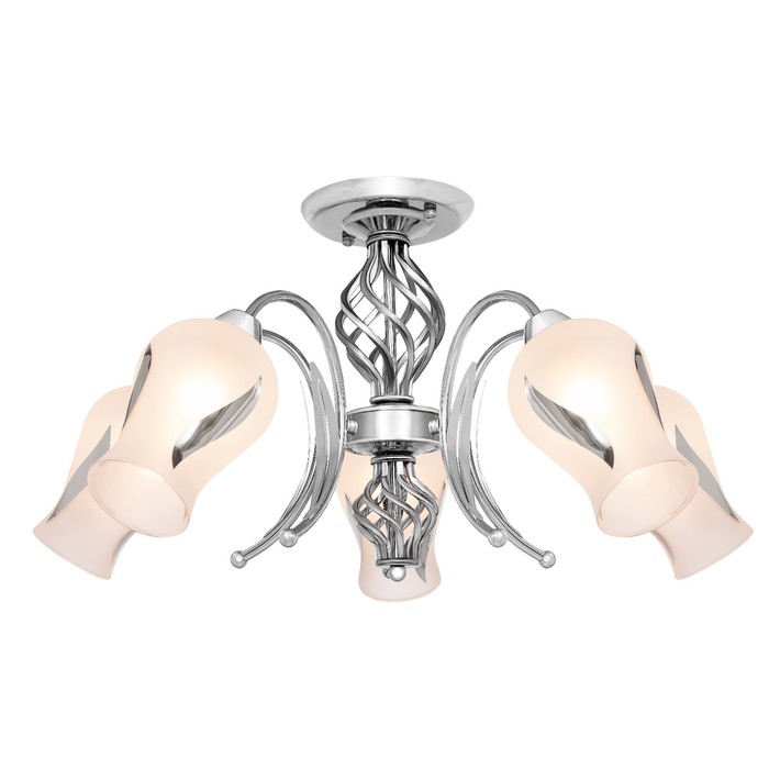 Люстра потолочная "Lorian" 5x60Вт Е14 хром 65x65x30см