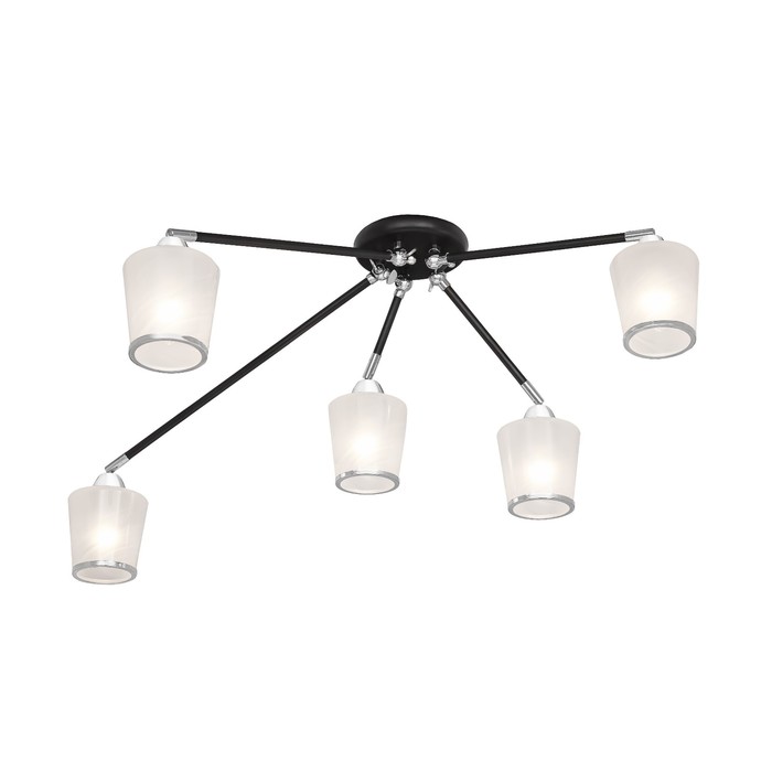 Люстра потолочная "Dresden" 5x60Вт Е14 венге, хром 92x0x21см