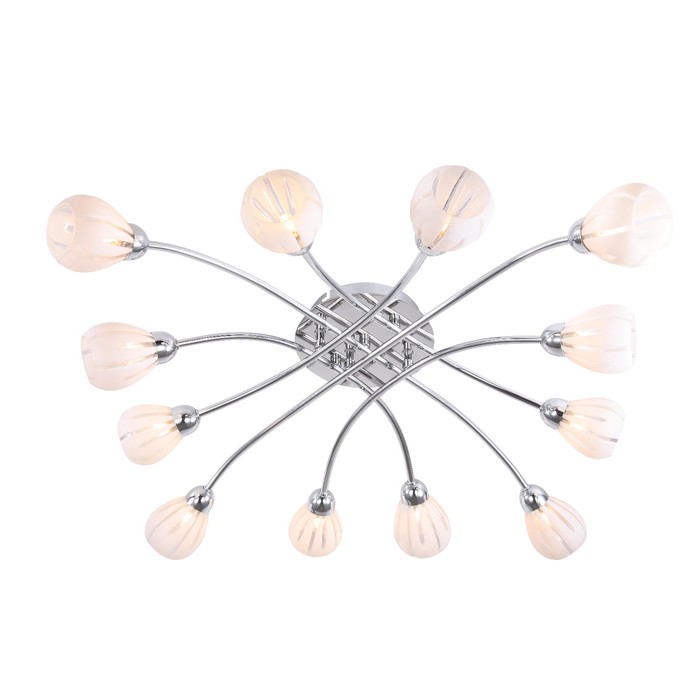 Люстра потолочная "Rhombus" 12x60Вт Е14 хром 76x76x17см