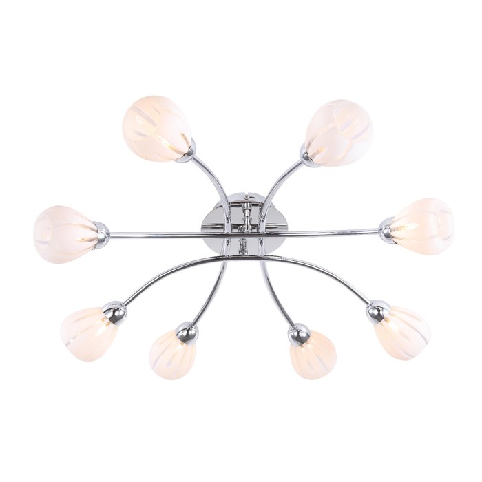 Люстра потолочная "Rhombus" 8x60Вт Е14 хром 60x60x17см