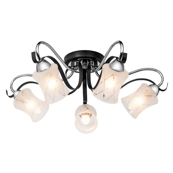 Люстра потолочная "Mary" 5x60Вт Е14 венге, хром 60,5x60,5x25,8см