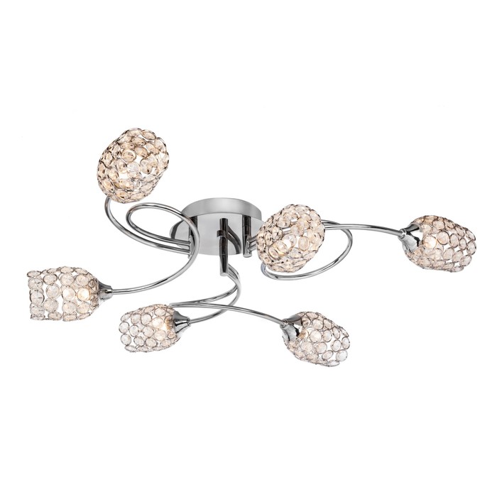 Люстра потолочная "Carmen" 6x40Вт G9 хром 70x70x17см