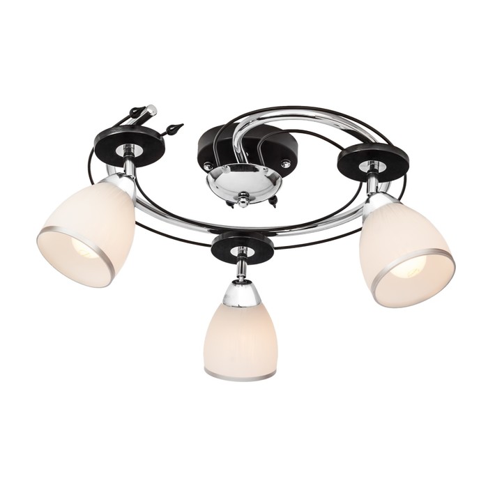 Люстра потолочная "Austerity" 3x60Вт Е14 венге, хром 56x56x25см