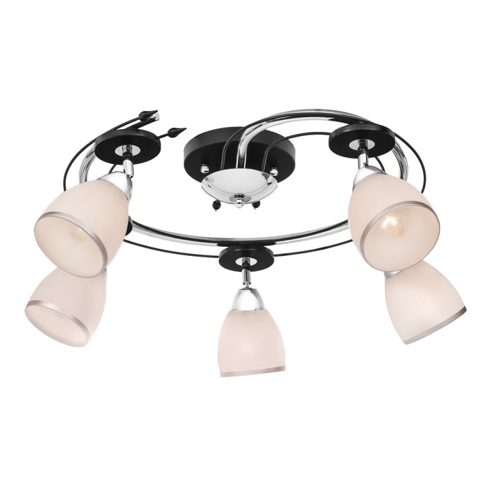 Люстра потолочная "Austerity" 5x60Вт Е14 венге, хром 64x64x25см