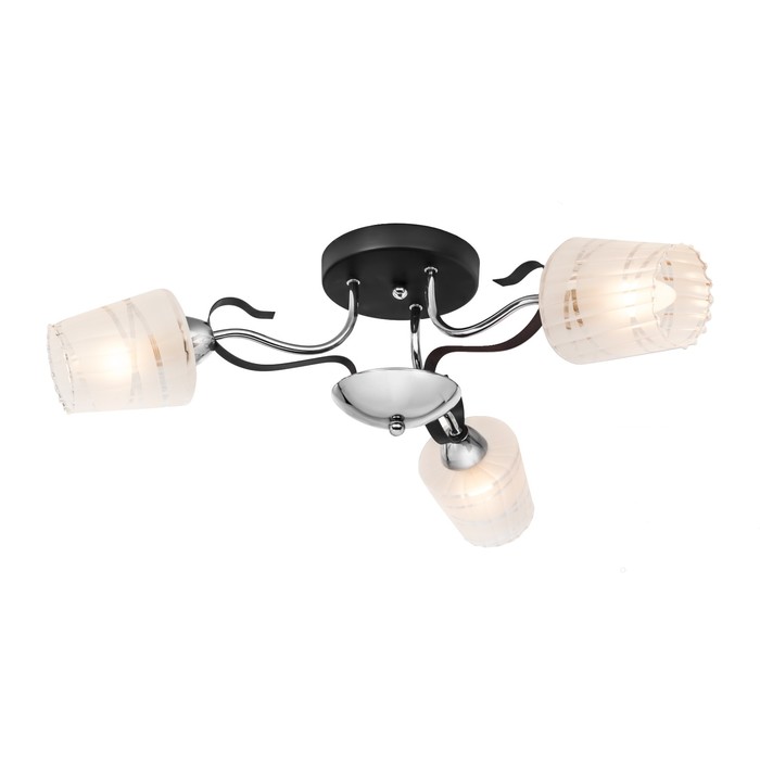 Люстра потолочная "Kin" 3x60Вт Е14 венге, хром 66,5x66,5x18,2см