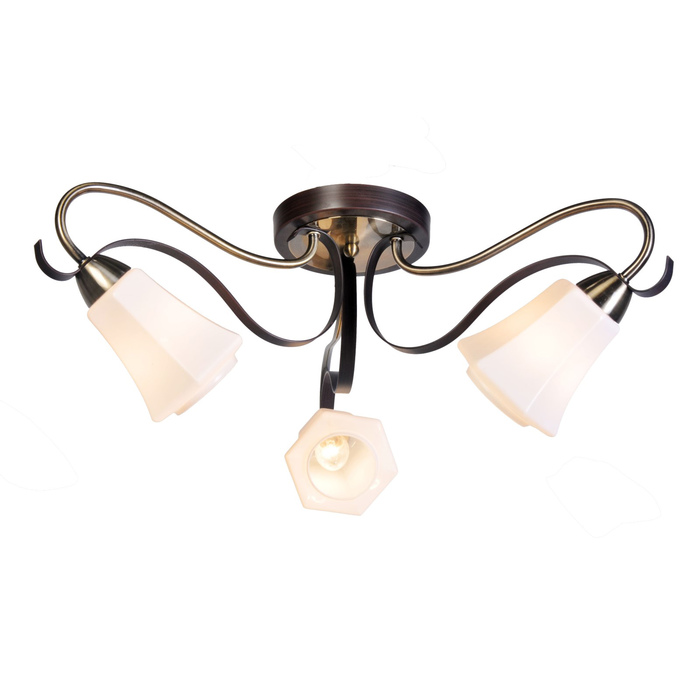 Люстра потолочная "Merely" 3x60Вт Е14 бронза, венге 60,5x60,5x25,8см