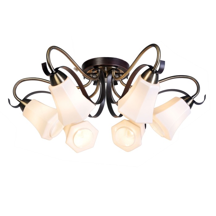 Люстра потолочная "Merely" 6x60Вт Е14 бронза, венге 60,5x60,5x25,8см