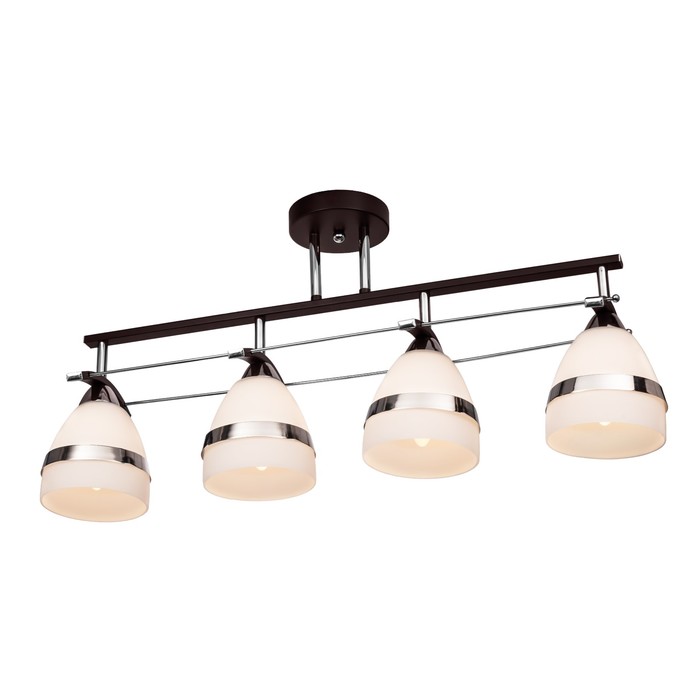 Люстра потолочная "Baryton" 4x60Вт E14  венге, хром 75x13x34см