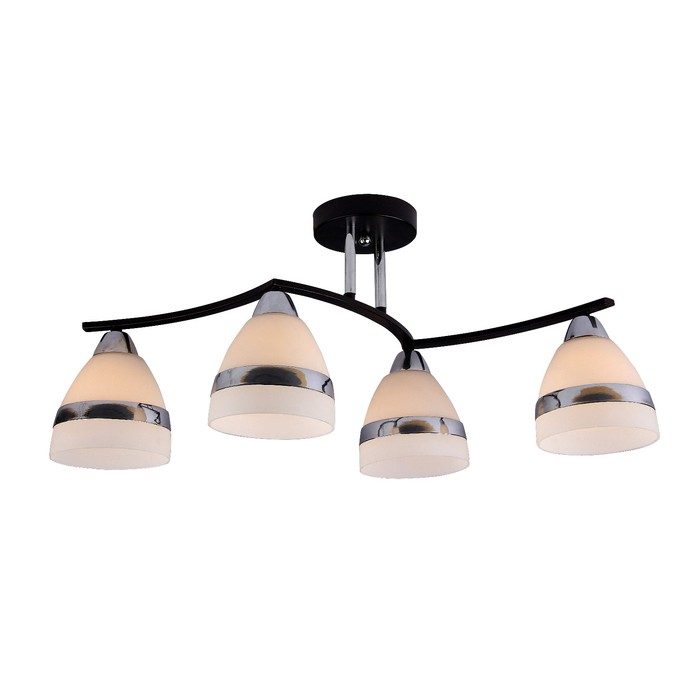 Люстра потолочная "Enigma" 4x60Вт E14  венге, хром 68x15x29см