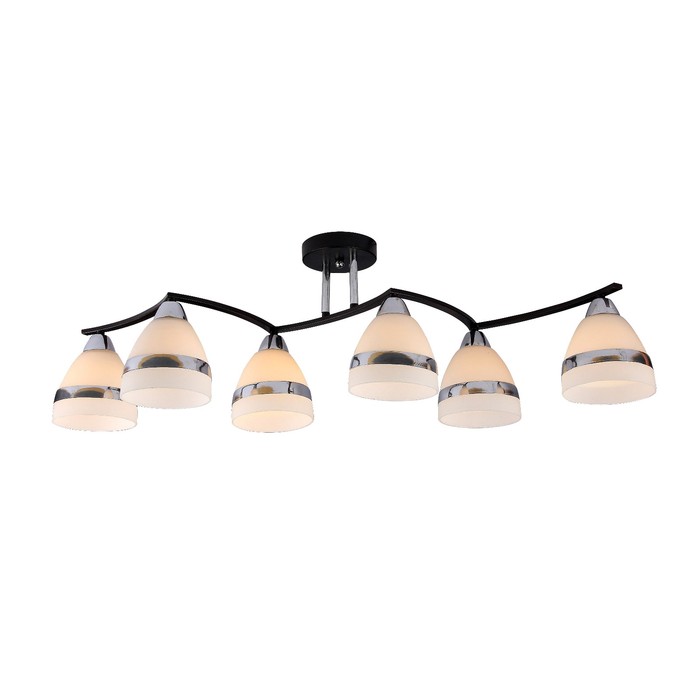 Люстра потолочная "Enigma" 6x60Вт E14  венге, хром 86x20x29см