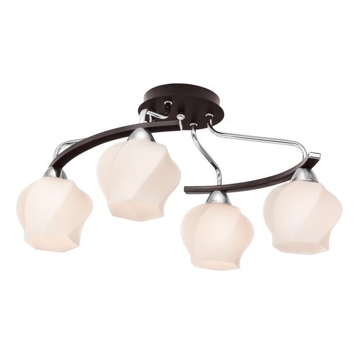 Люстра потолочная "Aranda" 4x60Вт E14  венге, хром 58x58x27см