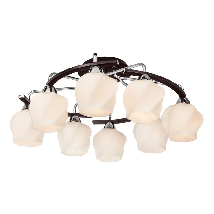 Люстра потолочная "Aranda" 8x60Вт E14  венге, хром 69x69x27см