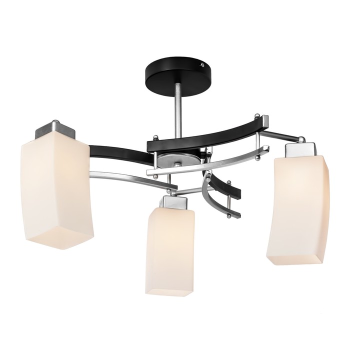 Люстра потолочная "Polka" 3x60Вт E14 венге, серебро 40x40x55см