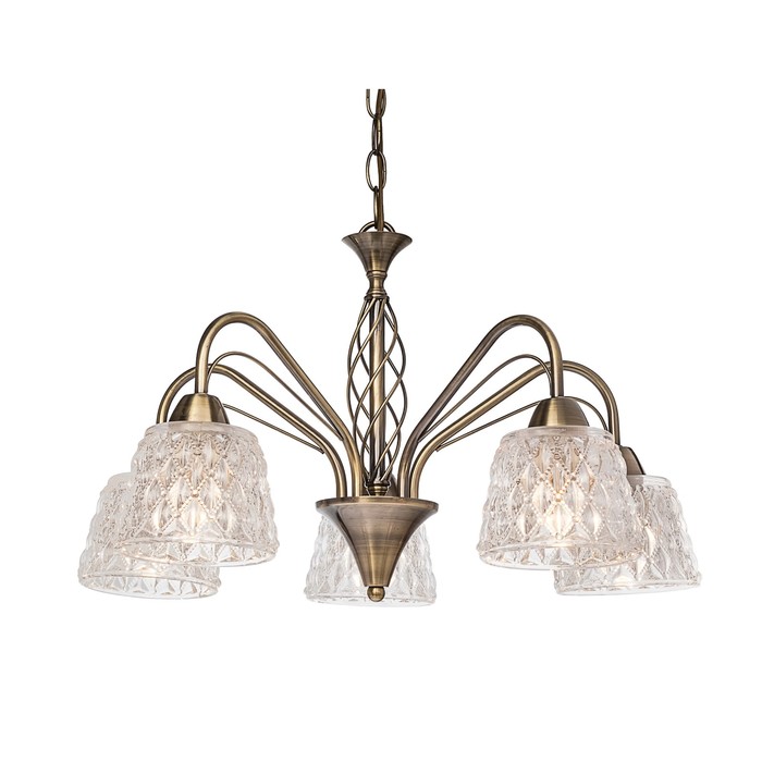 Люстра подвесная "Alsu" 5x60Вт E14  бронза 55x55x62см