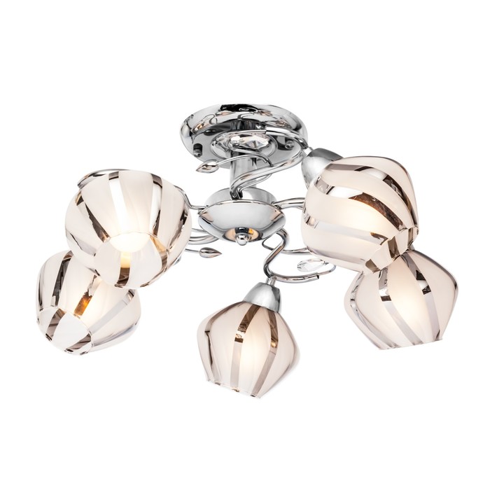 Люстра потолочная "Cardmel" 5x60Вт E14 хром 55x55x26см