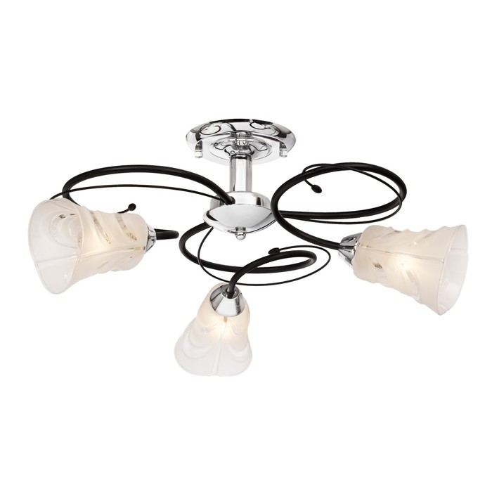 Люстра потолочная "Bibis" 3x60Вт E14  венге, хром 56x56x27см