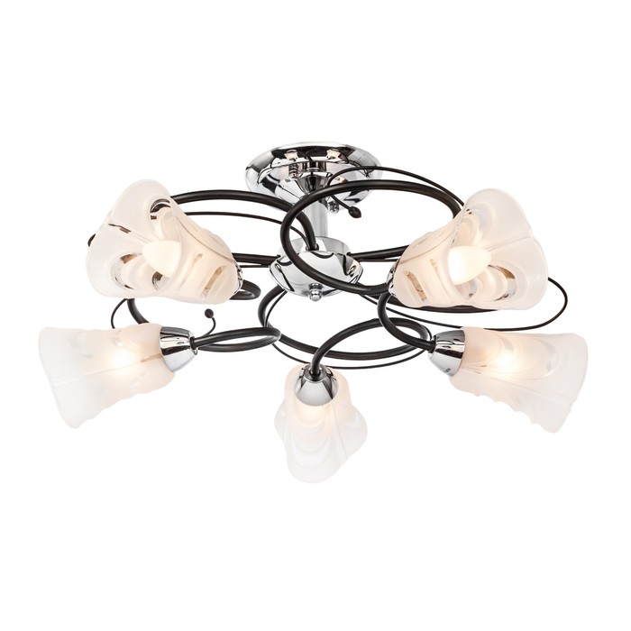 Люстра потолочная "Bibis" 5x60Вт E14  венге, хром 58,4x58,4x27см