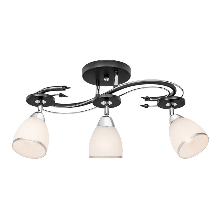 Люстра потолочная "Austerity" 3x60Вт E14  венге, хром 53x27x27см