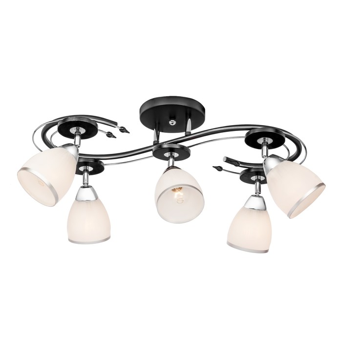 Люстра потолочная "Austerity" 5x60Вт E14  венге, хром 60x27x27см