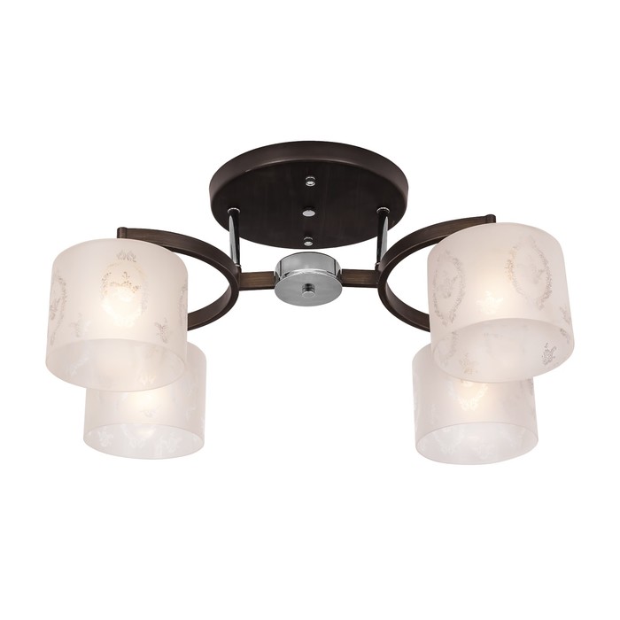 Люстра потолочная "Camelot" 4x60Вт E27 венге, хром 68x68x28см