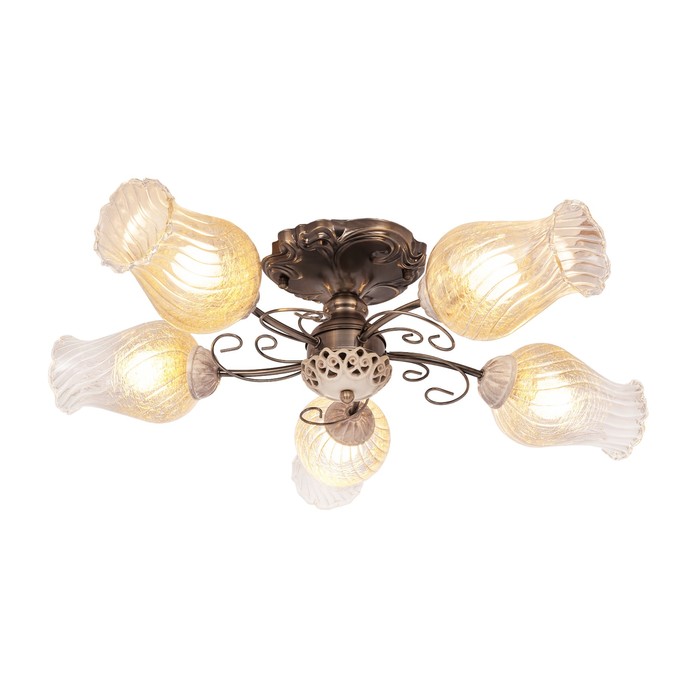 Люстра потолочная "Munich" 5x60Вт Е14 бронза 65x65x17см