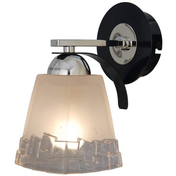 Бра "Montenegro" 1x60Вт E14  ченый глянец, хром 15,5x10x17см