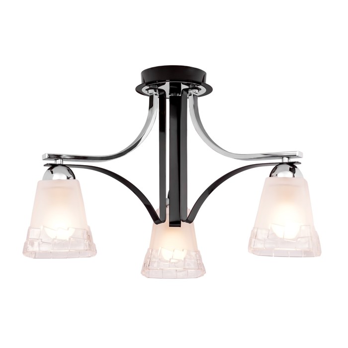 Люстра потолочная "Montenegro" 3x60Вт E14  ченый глянец, хром 46x46x28,5см