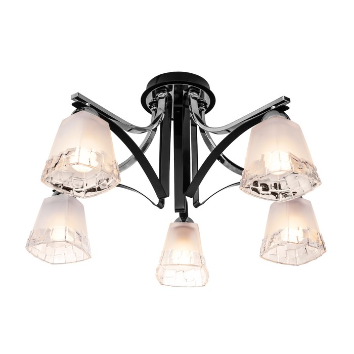 Люстра потолочная "Montenegro" 5x60Вт E14  ченый глянец, хром 56x56x28,5см