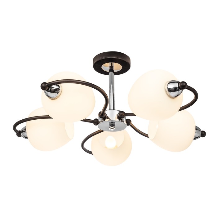 Люстра потолочная "Tefiya" 5x60Вт E14  венге 60x60x23см