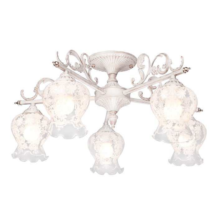 Люстра потолочная "Leonardo" 5x60Вт E27 белый 60x60x30см